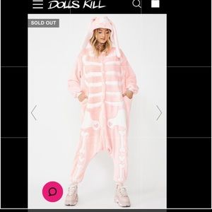 RARE dollskilll kawaii skeleton bunny onesie